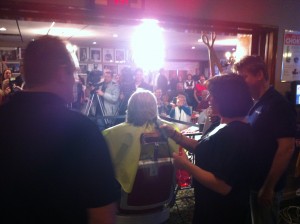 Billittier having his head shaved by Rob Ray